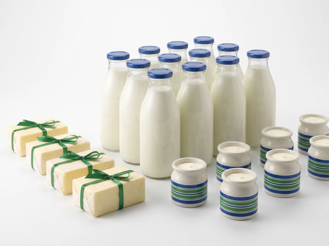 Gamma di prodotti della cooperativa: latte, burro e panna
